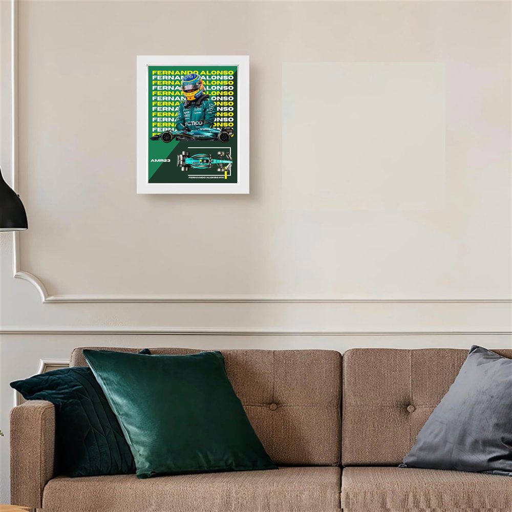 Fernando Alonso — White Frame Example