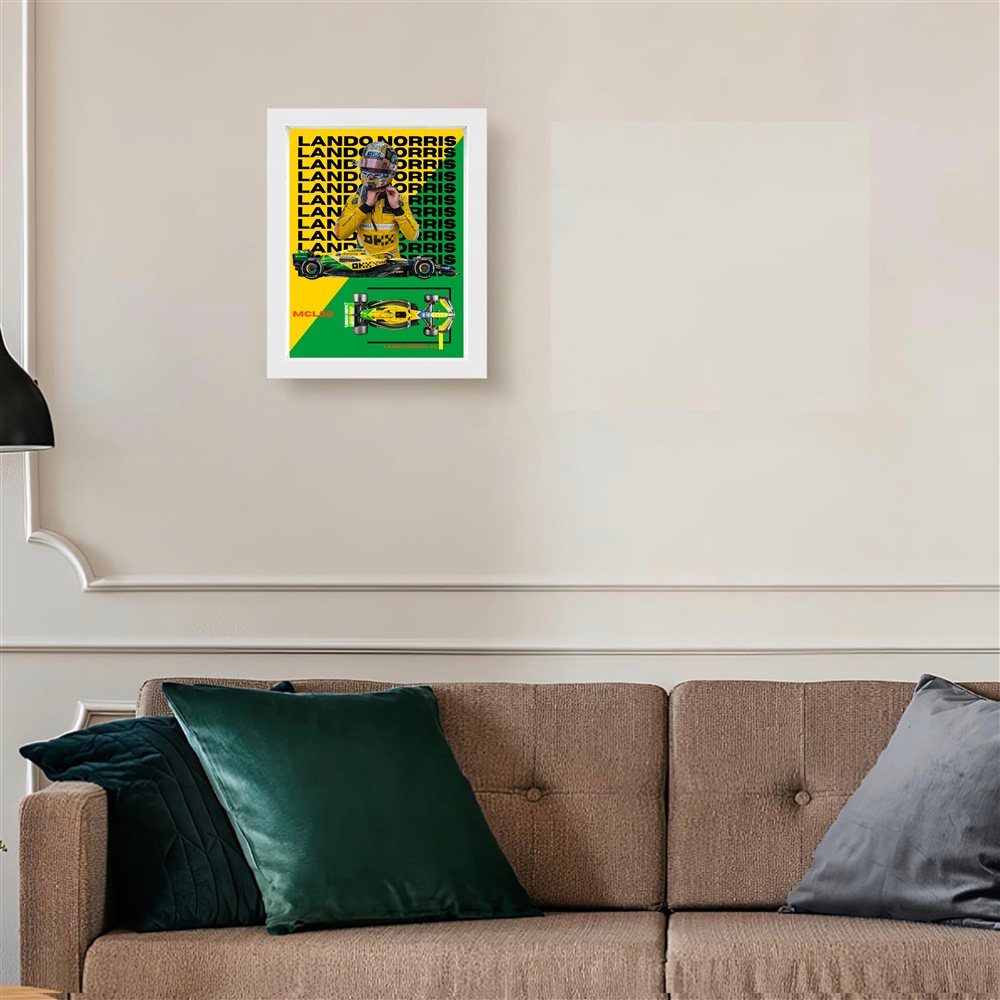 Lando Norris — White Frame Example