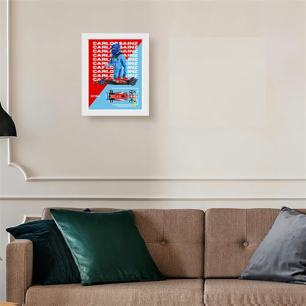 Carlos Sainz — White Frame Example