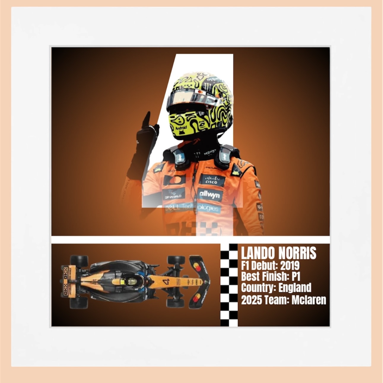 Lando Norris — White Frame