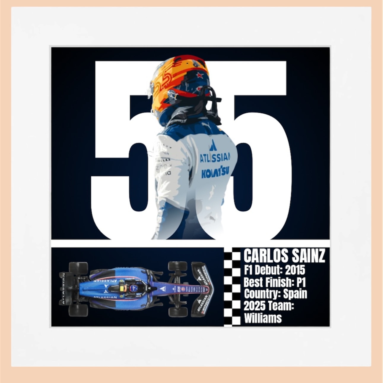 Carlos Sainz — White Frame